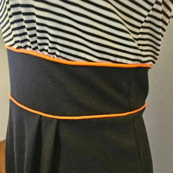 Perceptions Black and White Striped Midi Dress - Picture 3 of 6